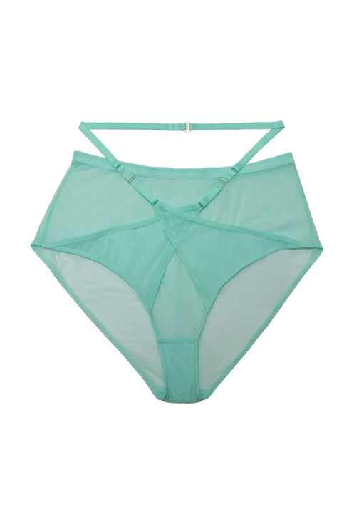 Eddie Crossover Wrap High Waist Knicker Curve - Aqua